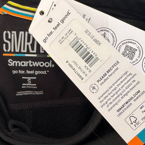 Smartwool Comfortable Active Tights Quick Dry Men's Size Small NWT - Picture 5 of 8